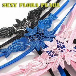 🍑 Hot Erotic Flora Pearl Panties, Sexy Thong Women's underwear Crotchless 🍑